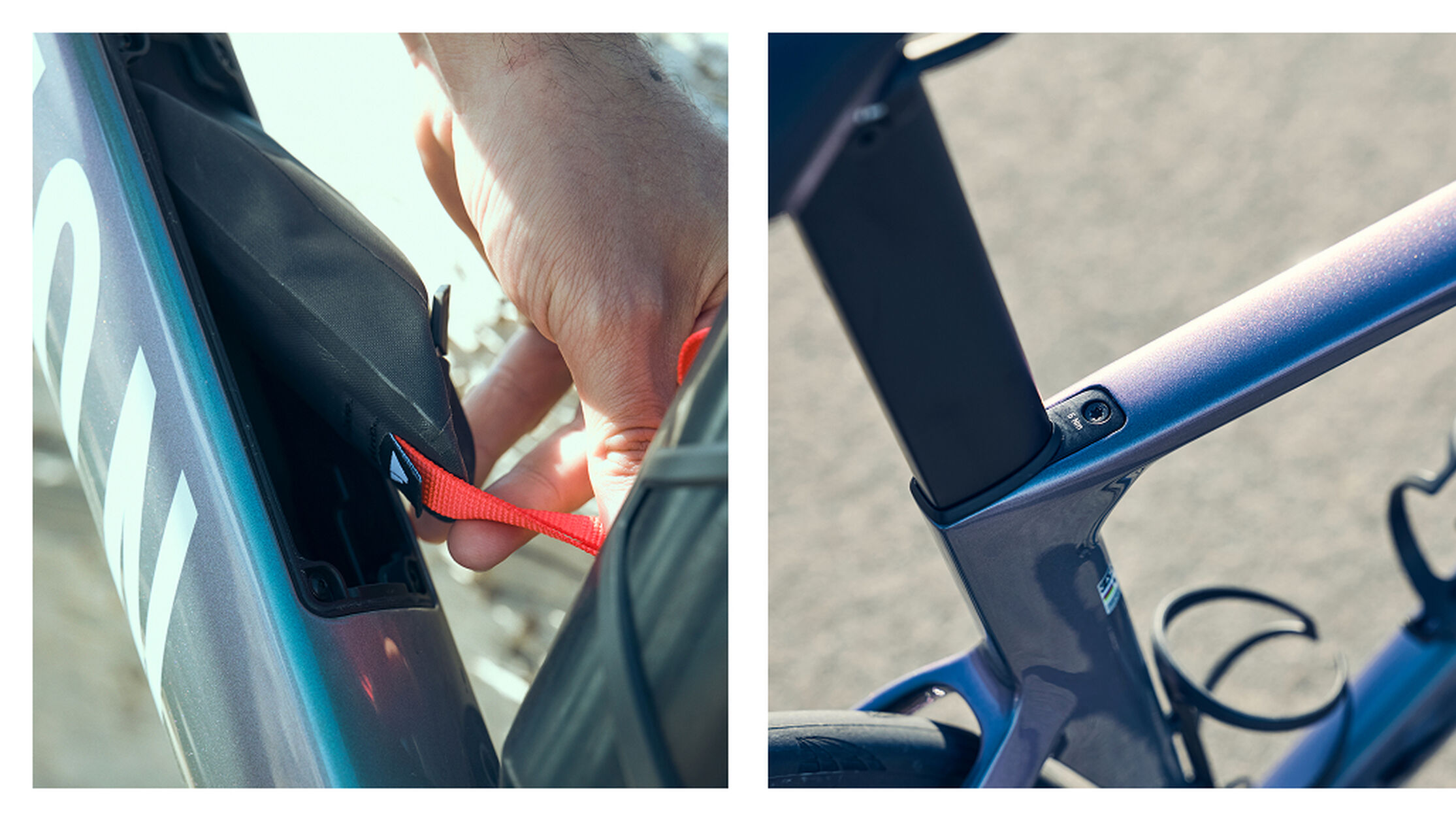 Smart storage meets pure speed: Endurace CF SLX in-frame tool housing vs. Aeroad's CF SLX streamlined bottle mount