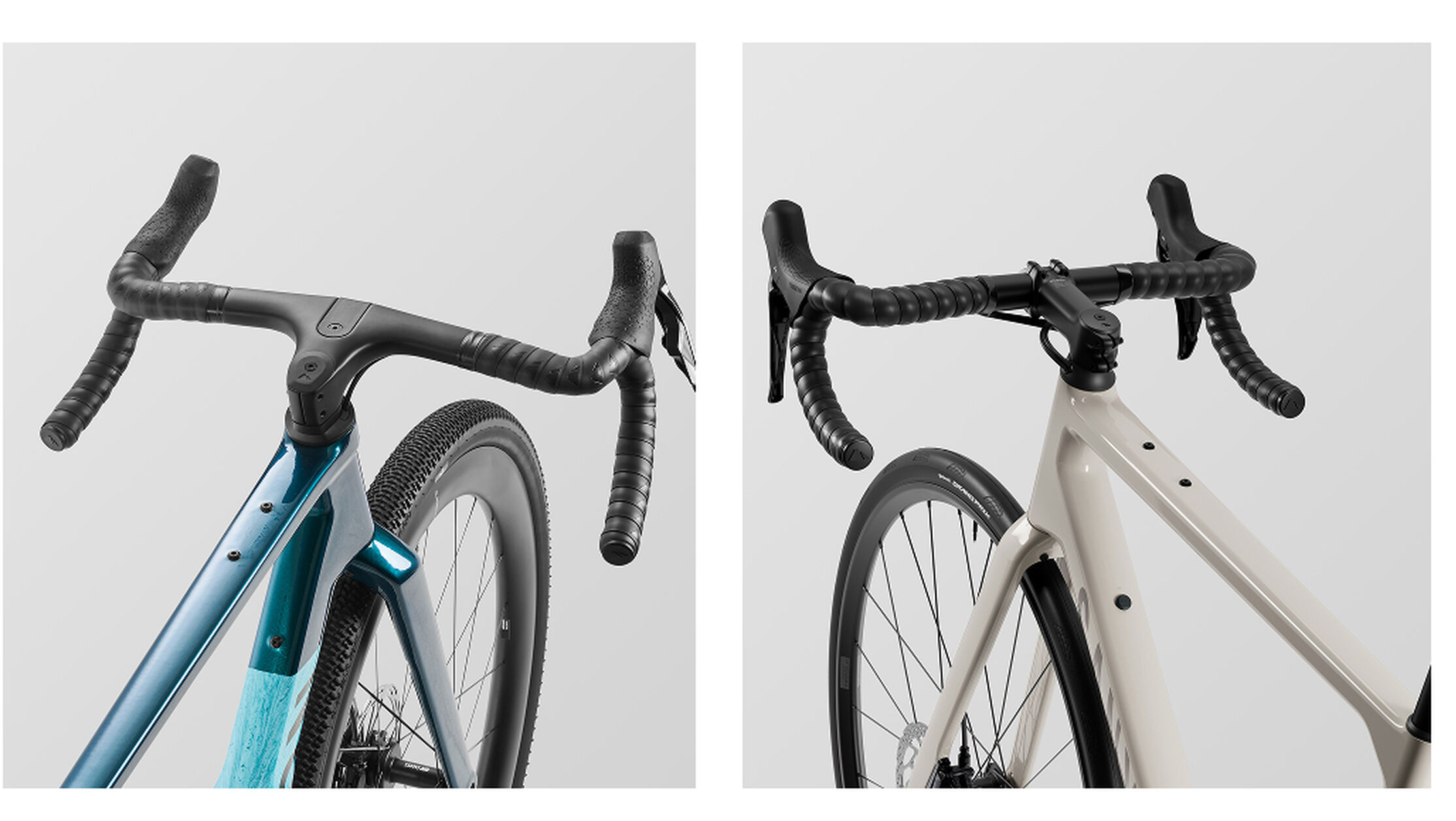 The Grail CF 7's wider tyre clearance (up to 57 mm) opens up more off-road possibilities, while the Endurace CF is tuned for fast all-road riding.