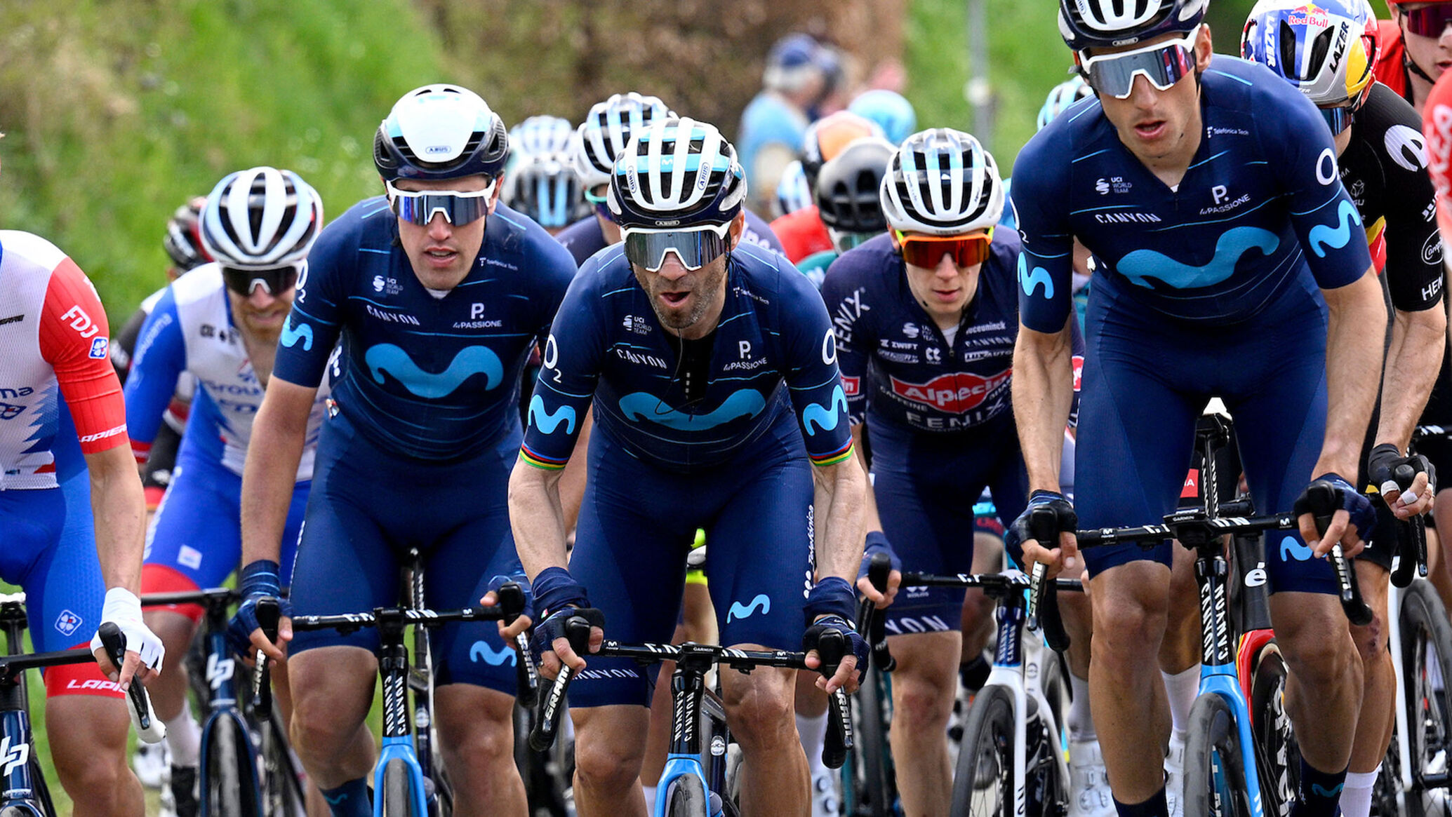Movistar Team at Li&egrave;ge&ndash;Bastogne&ndash;Li&egrave;ge