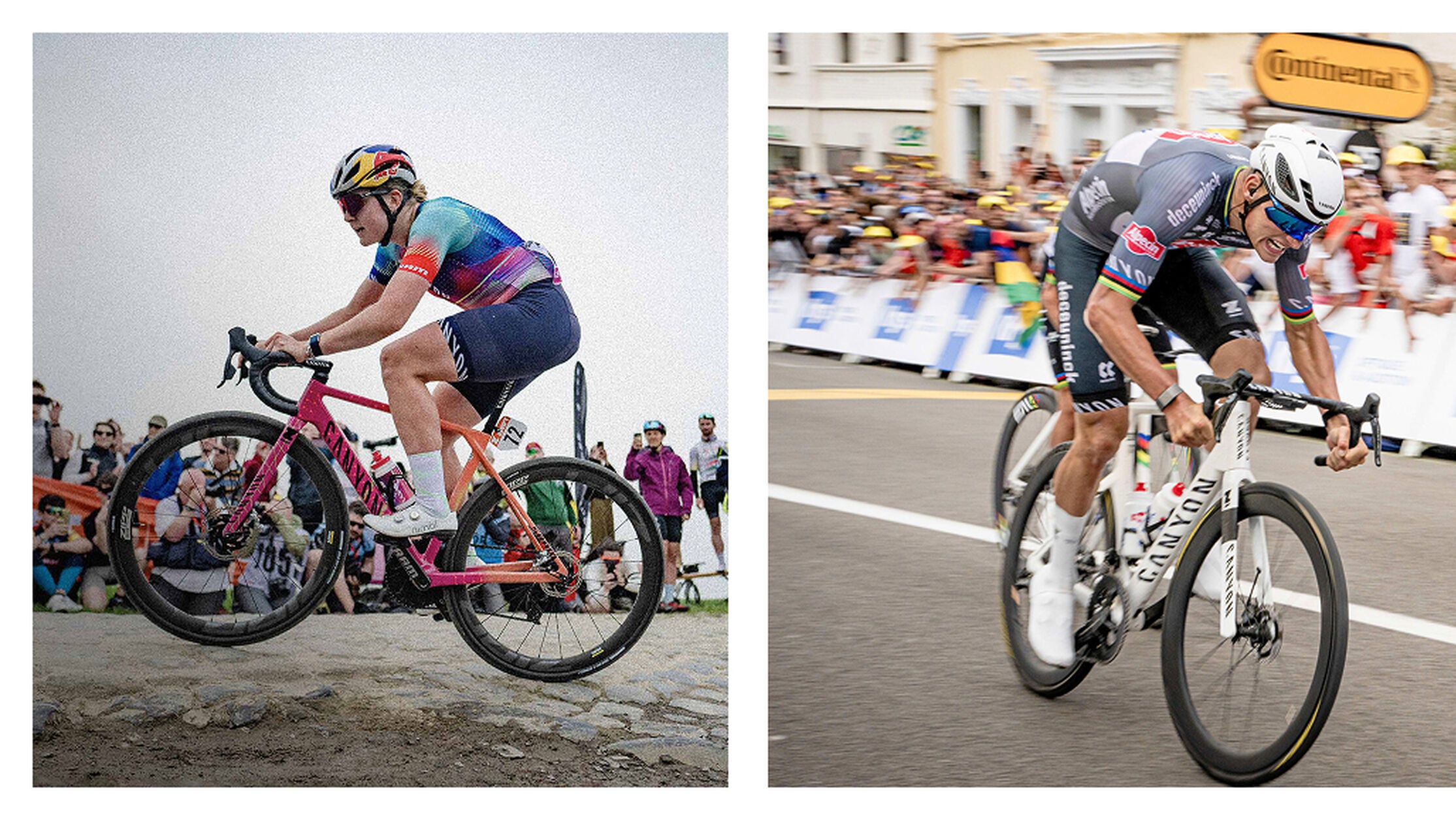 Driven by pro athletes at the front of the peloton: the Canyon Aeroad CFR and Ultimate CFR are engineered for race-winning performance.